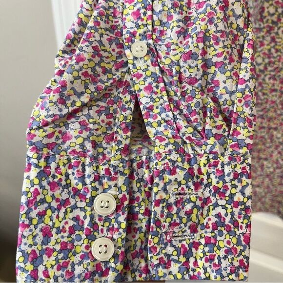 J Crew The Perfect Shirt Multi Abstract Dots Printed Button Up Shirt Sz S - Picture 3 of 6